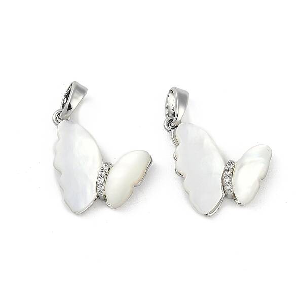 Natural White Shell Butterfly Pendants