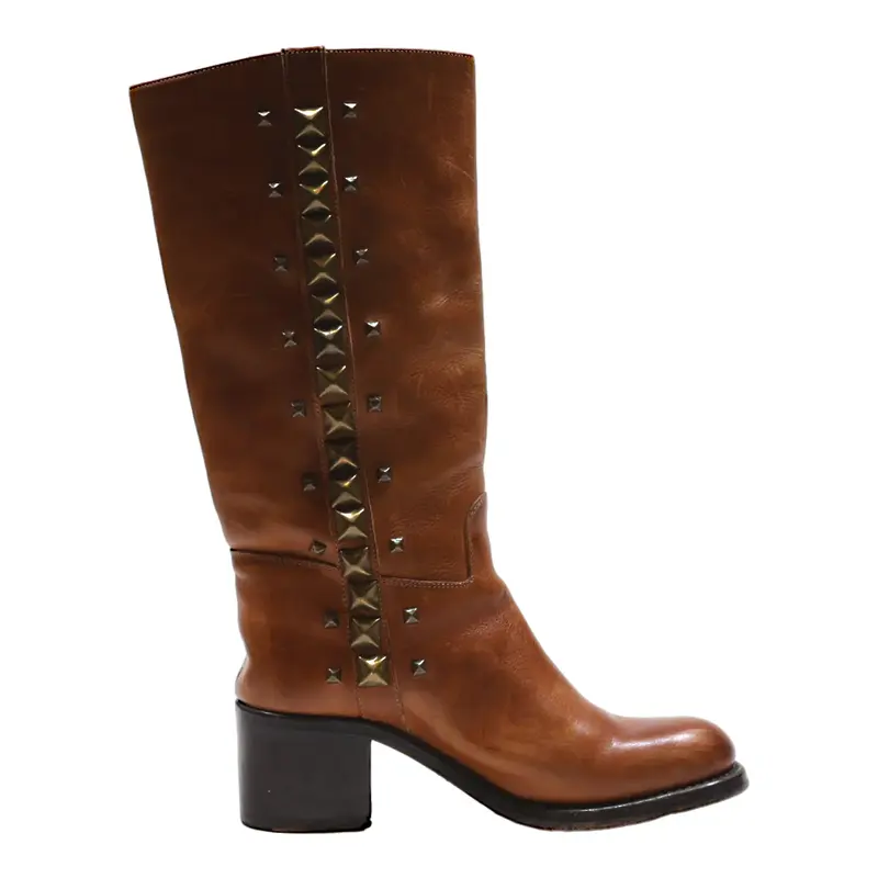 FREE LANCE High Boots Brown Leather Womens UK 5