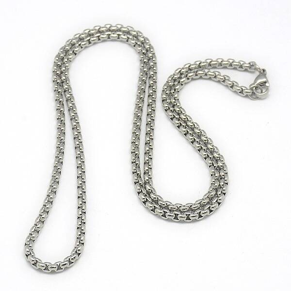 Tarnish Resistant Trendy Men's 201 Stainless Steel Box Chain Necklaces
