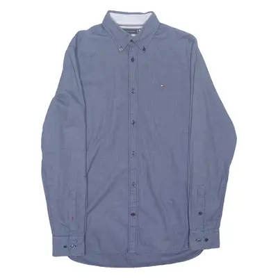 TOMMY HILFIGER Slim Fit Mens Shirt Blue Check Long Sleeve M