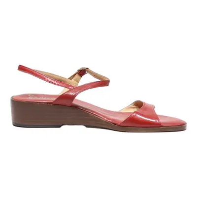 GI-BRA Strappy Sandals Red Leather Womens UK 4
