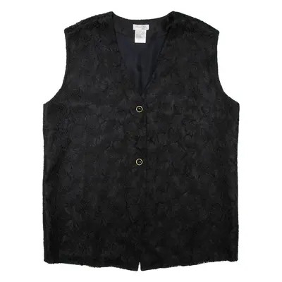 Womens Waistcoat Black V-Neck Sleeveless 2XL