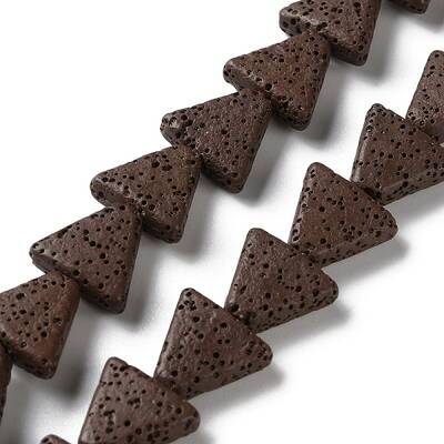 Triangle Dyed Natural Lava Rock Beads Strands