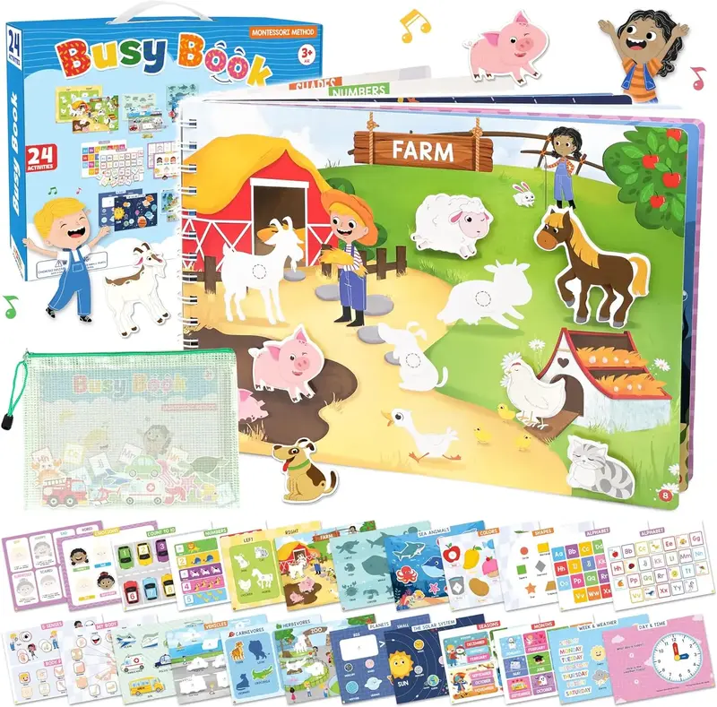 Montessori Busy Book For Toddlers 3+, Kindergarten/ Prek/ Preschool Learning Activities christmas