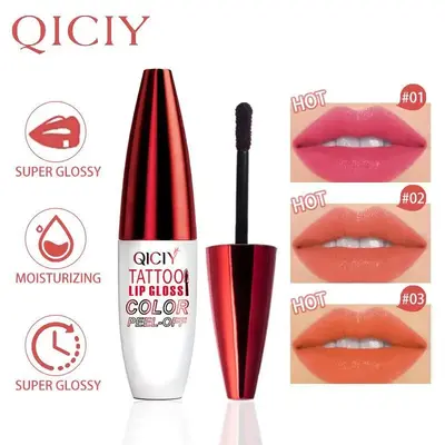4-Color Tattoo Lip Gloss Color Peel-Off,Spend $11,get an $13 gift free,Long-lasting Moisturizing Hydrating Lipstick for Norma...