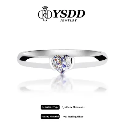 ă#183 SweetheartăDainty Synthetic Moissanite Heart Ring in 925 Sterling Silver