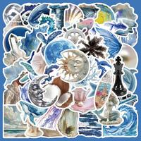 Ocean Series Graffiti Stickers (50pcs/set), Self Adhesive DIY Decals with Storage Box, Decorative Sticker for Gift Greeting C...
