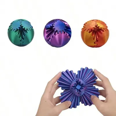 3D Gear Ball, 3D Printed Stress Relief Toy, Compact Design Portable Toy, Ideal for Reducing Anxiety and Enhancing Focus, Perf...