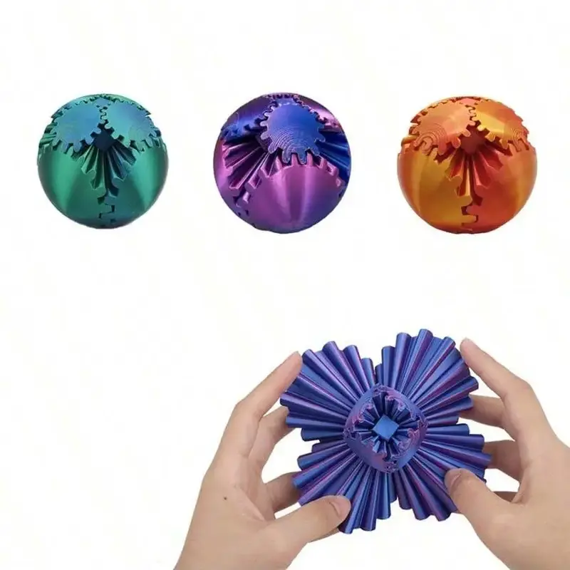 3D Gear Ball, 3D Printed Stress Relief Toy, Compact Design Portable Toy, Ideal for Reducing Anxiety and Enhancing Focus, Perf...