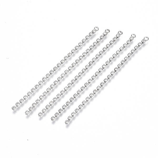 Brass Rhinestone Cup Chains Tassel Big Pendants