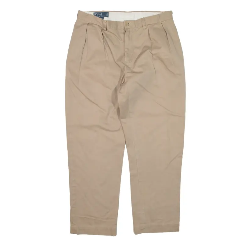 POLO RALPH LAUREN Ethan Chino Trousers Beige Relaxed Tapered Mens W34 L30