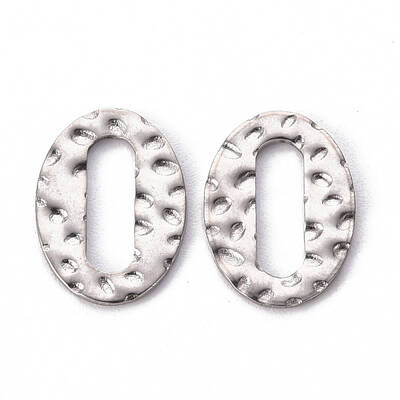 Non-Tarnish Hammered 201 Stainless Steel Linking Rings