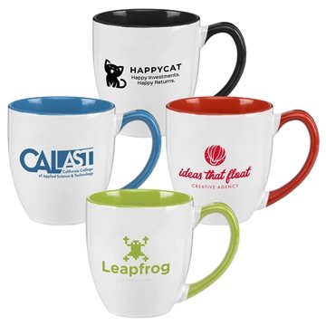72 Customized 16 oz Two-Tone Ceramic Bistro Mug