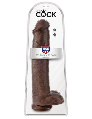 King Cock 15 Cock Wtih Balls - Brown