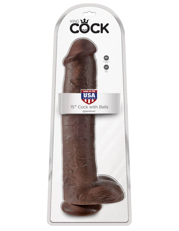 King Cock 15 Cock Wtih Balls - Brown
