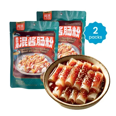 Steamed Rice Noodle Rolls, Sweet & Spicy Flavor, 255g, Instant Food, Hong Kong Style Instant Meal