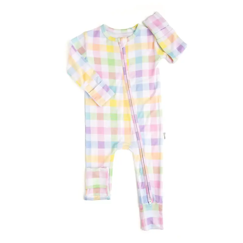 Winnie Pastel Plaid ZIP Easter Two Way Zip One Piece Outfit Gigi and Max