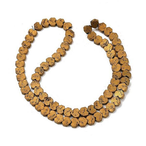Electroplated Natural Lava Rock Beads Strands