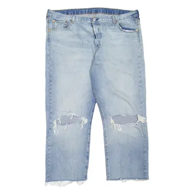 LEVI'S 501 Jeans Distressed Mens Blue Regular Straight Stone Wash W33 L25