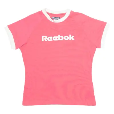 REEBOK Essentials Womens T-Shirt Pink L