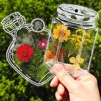 Clear Vase Bottle Shaped Specimen Stickers, 20pcs/set Transparent Plant Specimen Stamp, Suitable for Book Lovers, Novel Reade...