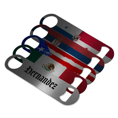Pick Your Flag Custom Stainless Steel Bottle Opener Personalized with Name - Lightweight Kitchen Utensil Mexican