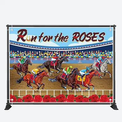 Run For Rose Horse Race Course Kentucky Derby Backdrop - Aperturee