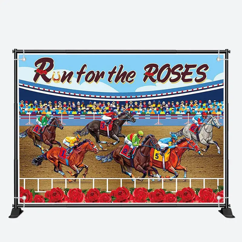 Run For Rose Horse Race Course Kentucky Derby Backdrop - Aperturee