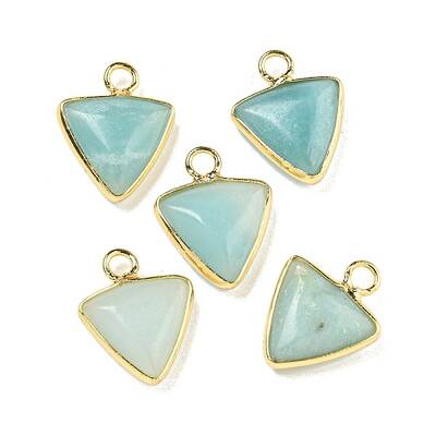 Natural Flower Amazonite Triangle Charms