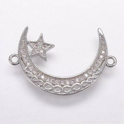 Brass Micro Pave Cubic Zirconia Links