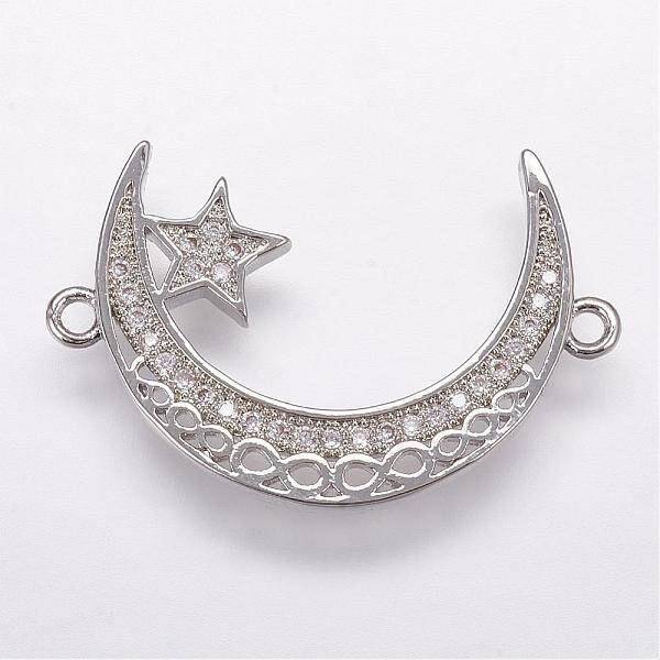 Brass Micro Pave Cubic Zirconia Links