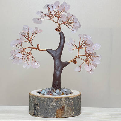 Natural Rose Quartz Tree Ornaments
