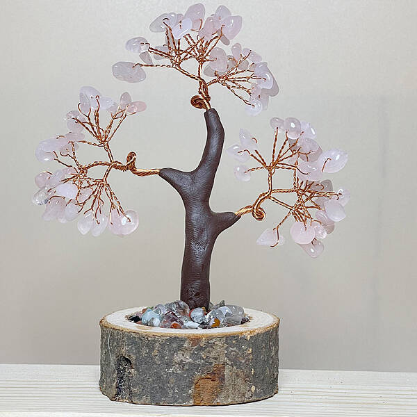 Natural Rose Quartz Tree Ornaments