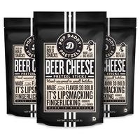 Pop Daddy Flavored Pretzels Sticks | Healthy Gourmet Pretzels Snacks | 7.5oz Individual Bags | 3 Pack | Beer Cheese