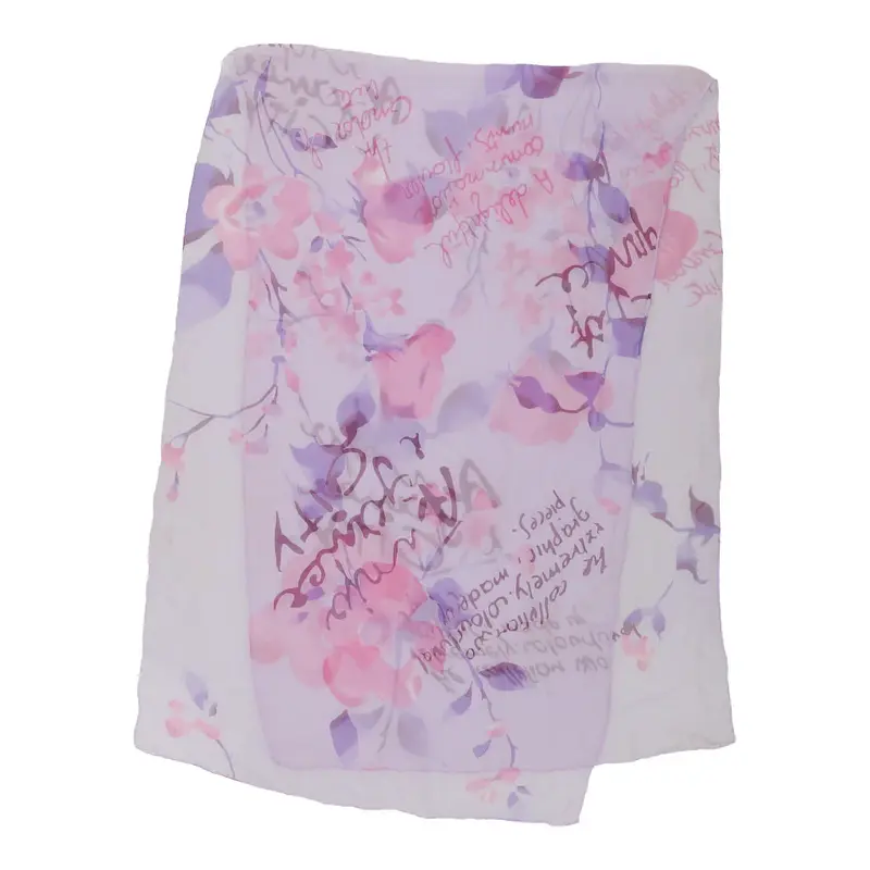 Unbranded Floral Scarf - No Size Purple Polyester