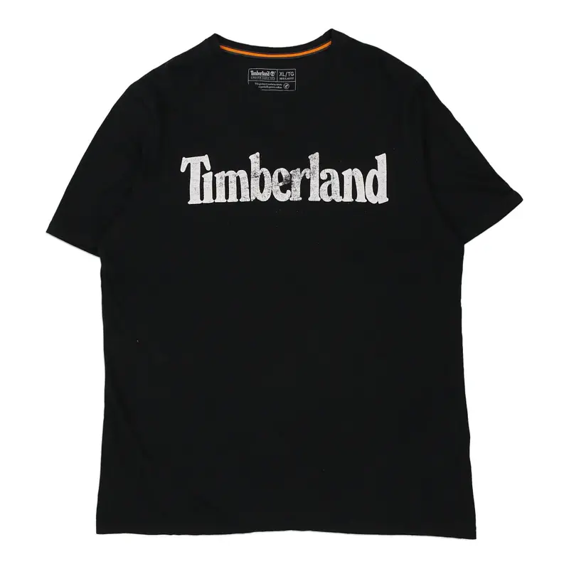 Timberland Spellout T-Shirt - XL Black Cotton