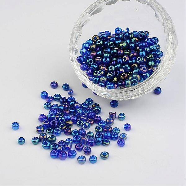 6/0 Transparent Rainbow Colours Round Glass Seed Beads