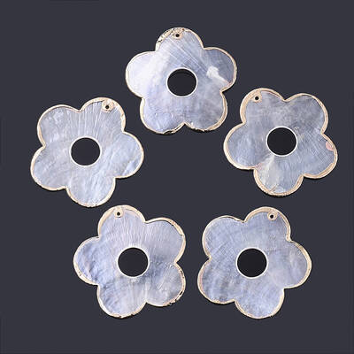Edge Golden Plated Capiz Shell Pendants