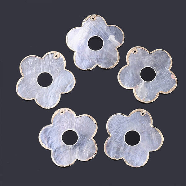 Edge Golden Plated Capiz Shell Pendants