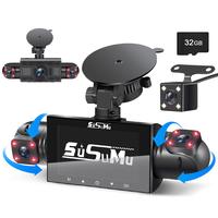 4-Channel Dash Cam,Car Camera Dashcam, Front & Rear Inside Left Right Dash Camera for Cars, Night Vision 24/7 Recording Parki...