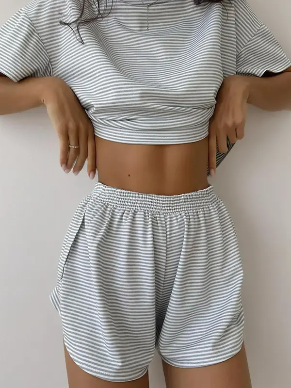 Two-piece Set Women's Halloween Back To School All Over Print Print Pants Clothing Sets, Casual Wear Drop Shoulder Short Slee...