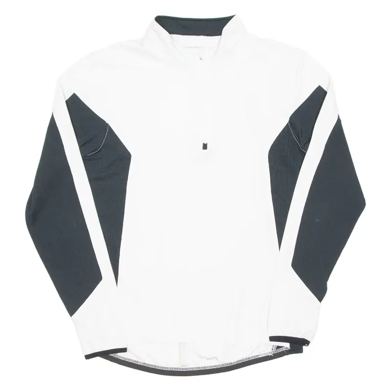 Cycling Mens Jersey White Long Sleeve 1/4 Zip M