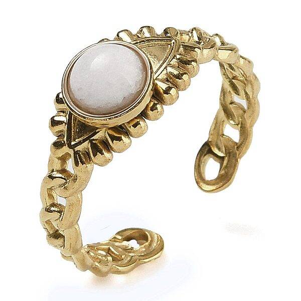 Natural White Jade Finger Rings