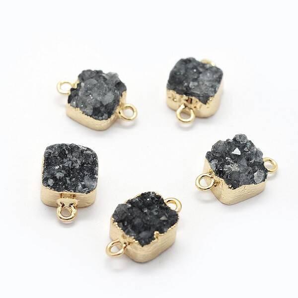 Natural Druzy Quartz Links connectors