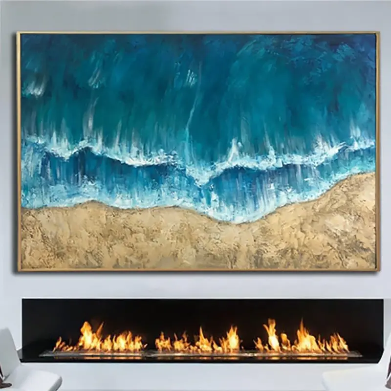 Abstract Landscape Paintings On Canvas Modern Impressionist Art Seascape Painting Textured Wall Art Handmade Art | SUNNY BEAC...