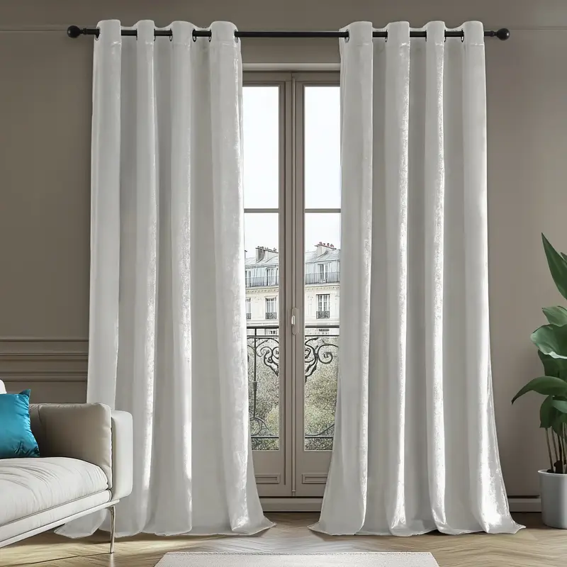 Deconovo Velvet Total Blackout Curtains – 2 Panels, Soft & Skin-Friendly, Thermal Insulated & Soundproof Drapes for Bedroom...