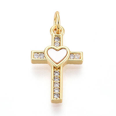 Brass Micro Pave Clear Cubic Zirconia Pendants