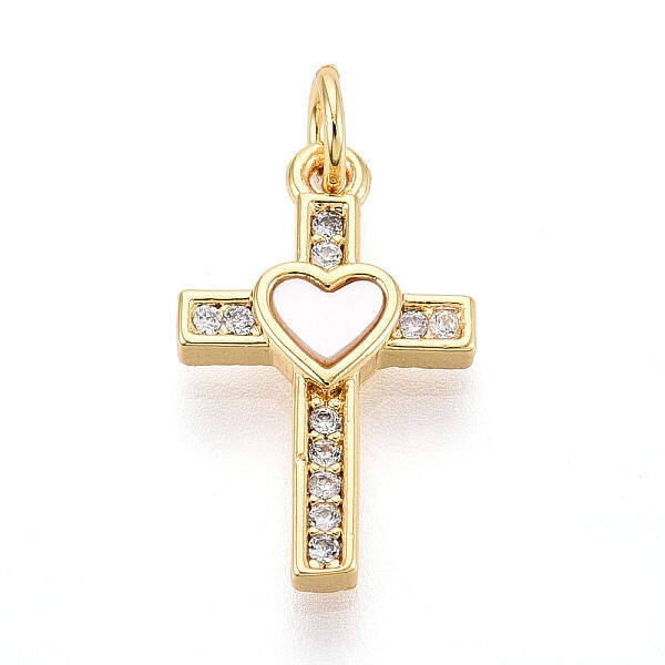 Brass Micro Pave Clear Cubic Zirconia Pendants