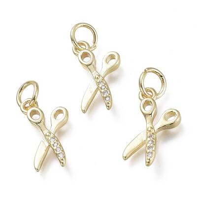 Brass Micro Pave Clear Cubic Zirconia Pendants