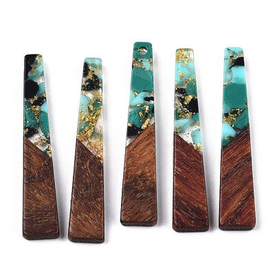 Transparent Resin & Walnut Wood Pendants